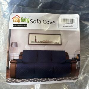Navy Blue sofa  Cover format of 3 pics New with bag